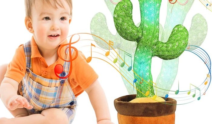 HelloKimi Singing Dancing Cactus Plush Toy for Kids Rechargeable